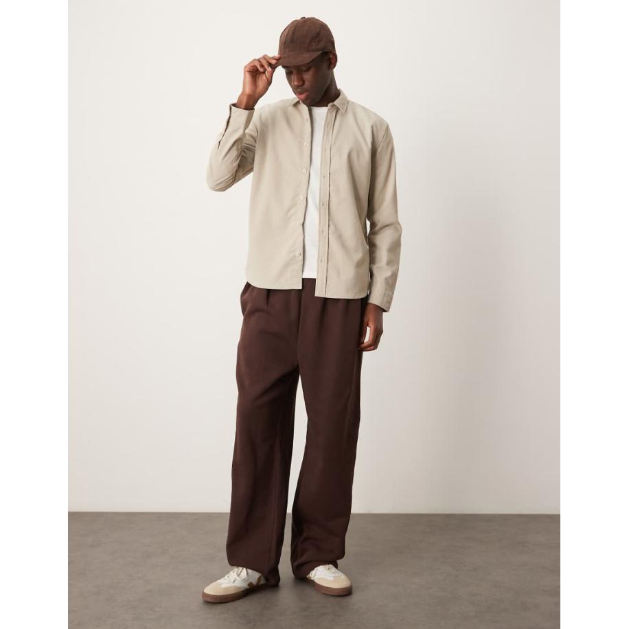 New Look - Corduroy overhemd in stone-Neutraal Multicolor