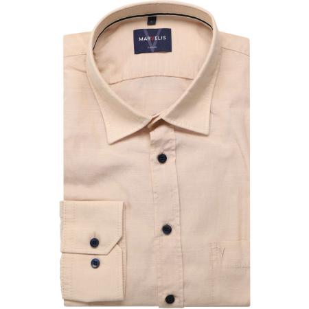 Marvelis Casual Overhemd natuurlijk, Effen