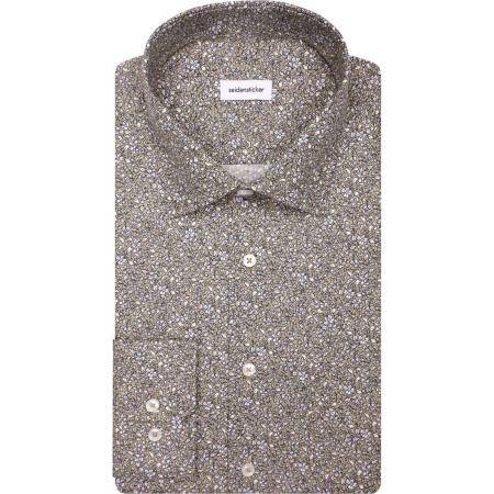 Seidensticker Overhemd zand, Bloemen