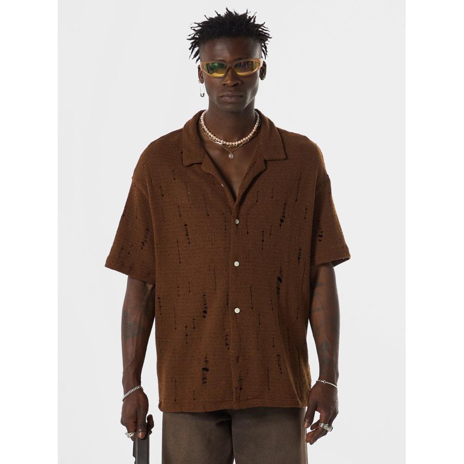 VAMOS CLO Overhemd bruin / chocoladebruin Bruin