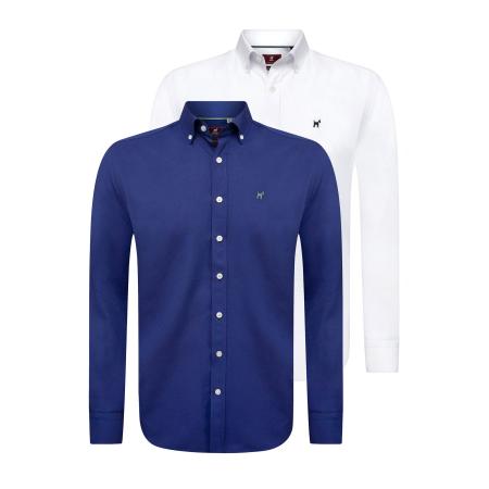 Williot Williot Overhemd blauw / donkerblauw / wit