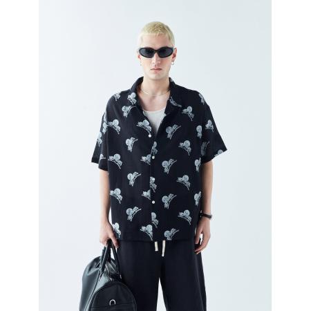 VAMOS CLO Overhemd lichtblauw / zwart