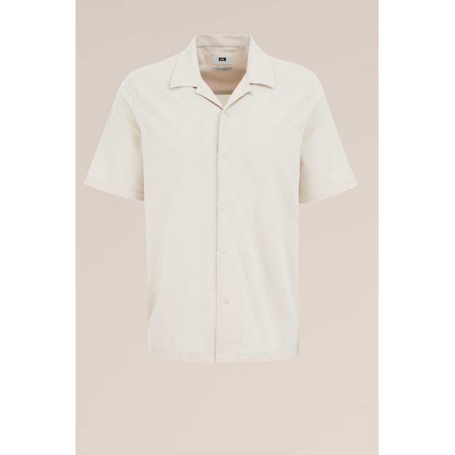 Fundamentals heren Piquejersey overhemd - Slim Fit - Beige - Katoen - Maat: XL Bruin