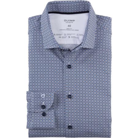 OLYMP Level Five 24/Seven Jersey shirt koninklijk, Bedrukt