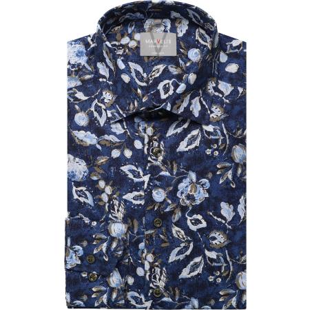 Marvelis Overhemd marine, Bedrukt