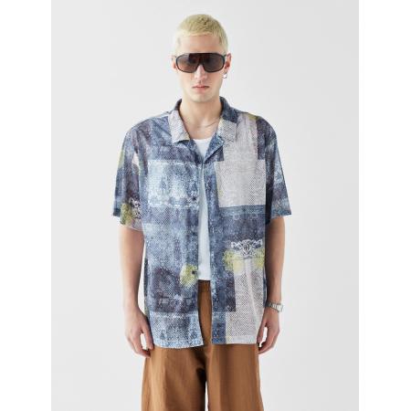 VAMOS CLO VAMOS CLO Overhemd blauw / donkerblauw / geel / wit