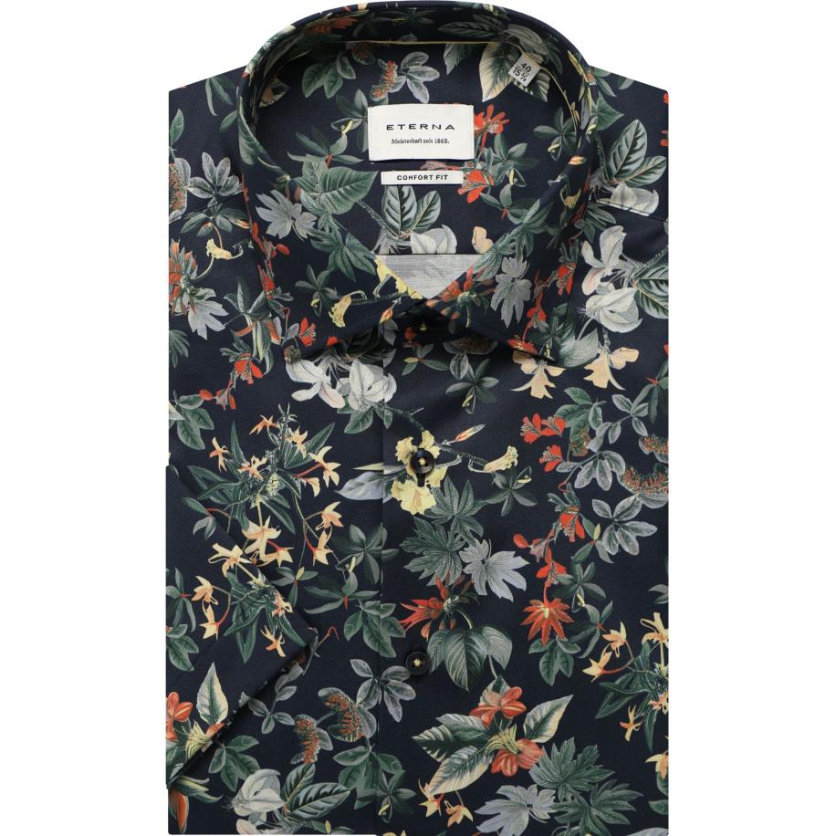 ETERNA Overhemd Korte mouw marine Blauw