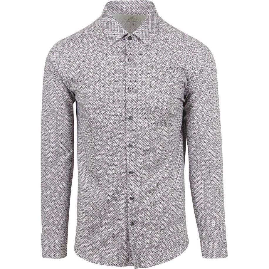 Desoto Overhemd Print Mandala Rood Bruin