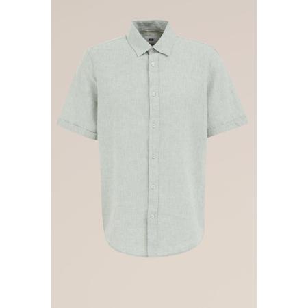 Fundamentals heren easy care overhemd van linnenmix - Regular fit - Lichtgroen - Linnen - Maat: XL