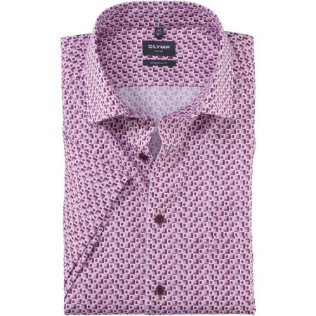 OLYMP Luxor Overhemd Korte mouw roze/wit