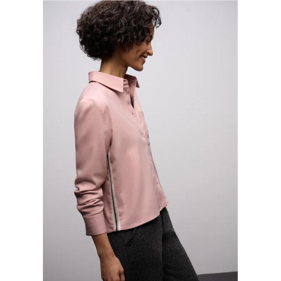 Street One Gemêleerde blouse met tape Roze
