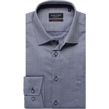 Jupiter Overhemd donkerblauw, Effen