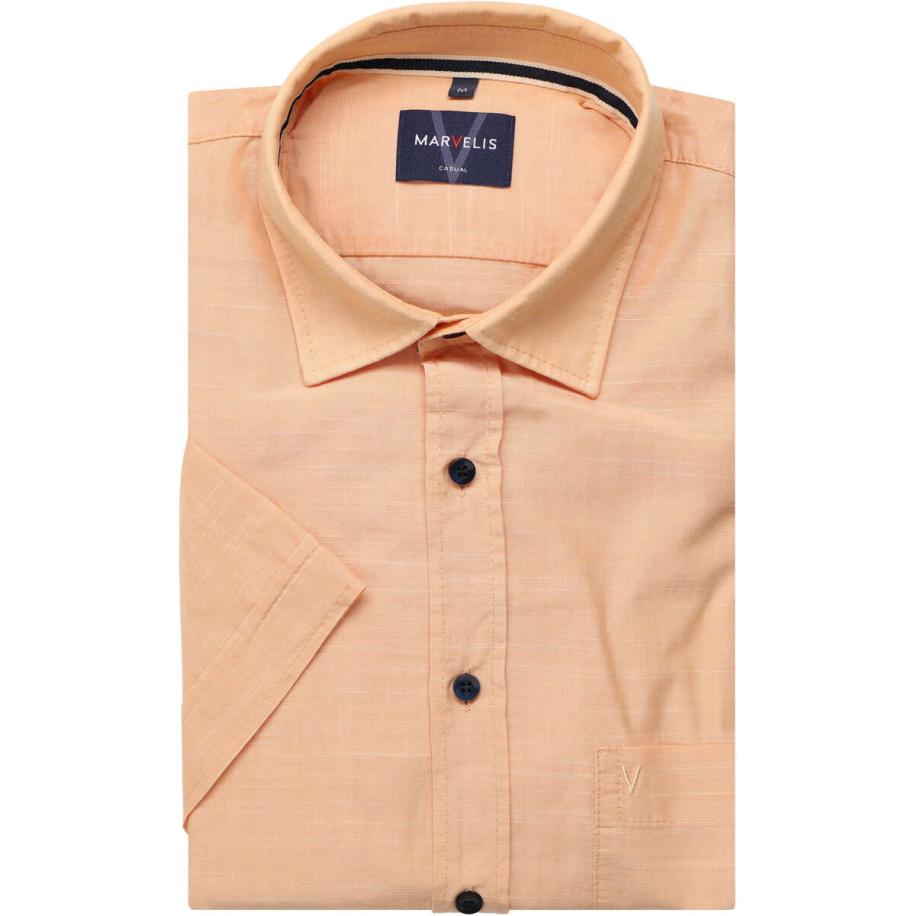 Marvelis Casual Overhemd Korte mouw abrikoos Oranje