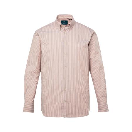 Boston Park Boston Park Overhemd abrikoos / wit