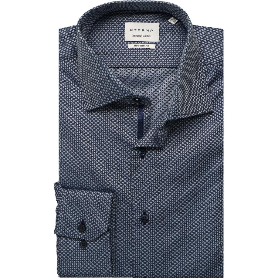 ETERNA Overhemd donkerblauw, Motief Blauw