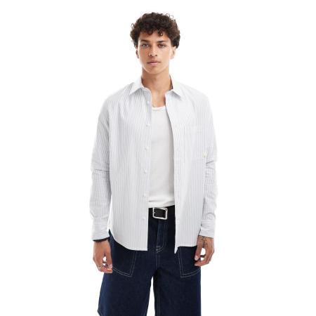 Calvin Klein Jeans - Gestreept overhemd in lichtblauw