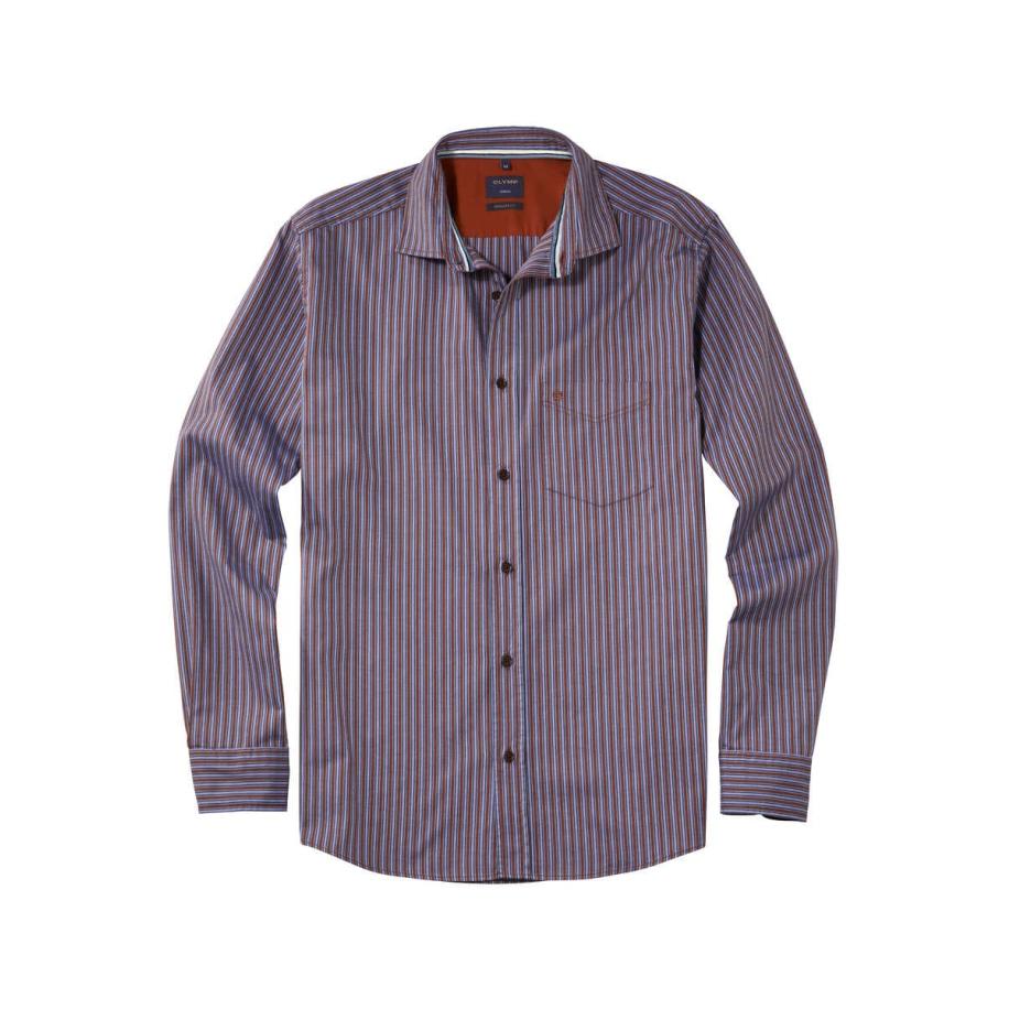OLYMP Casual Overhemd bruin, Gestreept Bruin