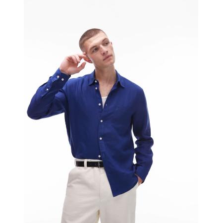 ARKET - Regular-fit linnen overhemd in koningsblauw