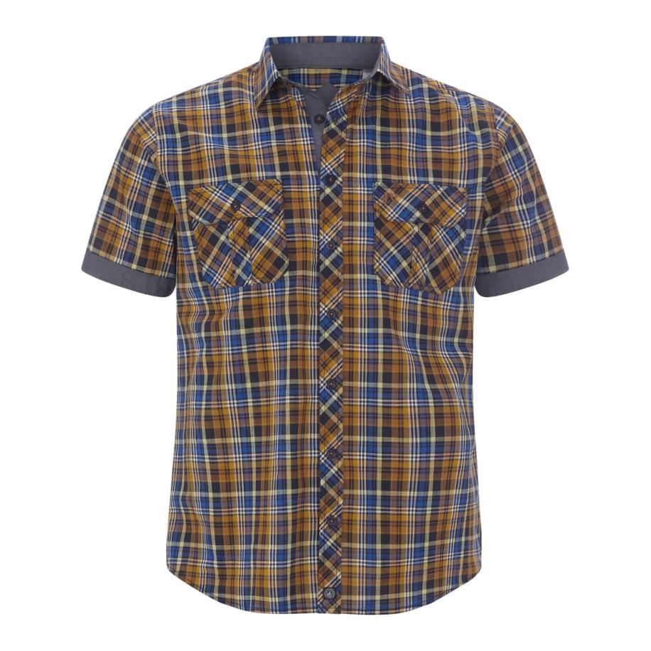 jan vanderstorm Jan Vanderstorm Overhemd Urthor donkerblauw / bruin / oranje / wit -