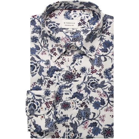 ETERNA Overhemd blauw, Bedrukt