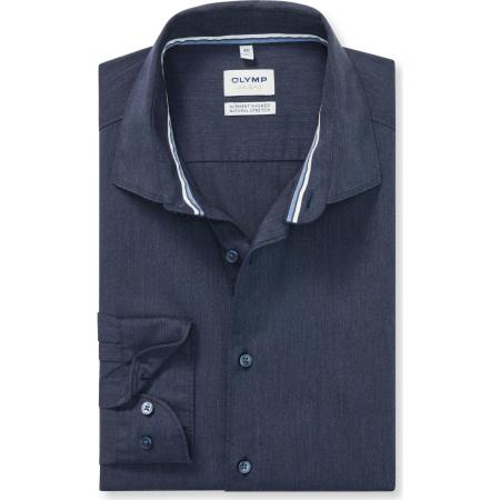 OLYMP Level Five Garment Washed Overhemd nachtblauw, Effen
