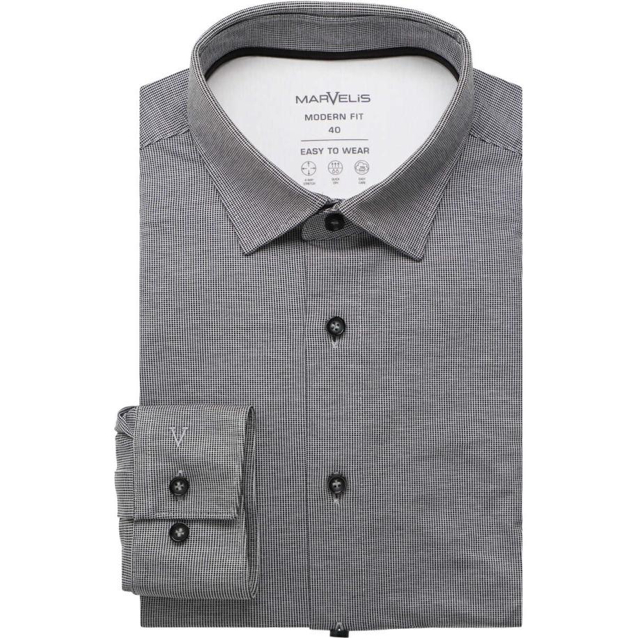 Marvelis Performance Jersey shirt zwart, Gestructureerd Zwart