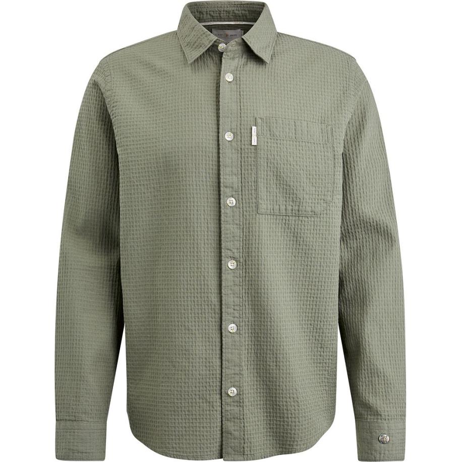 Cast Iron Overshirt Wafelstructuur Groen Groen