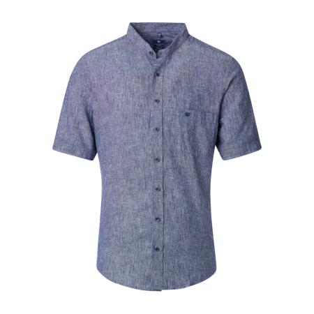 Redmond Casual Linnen Overhemd blauw, Effen