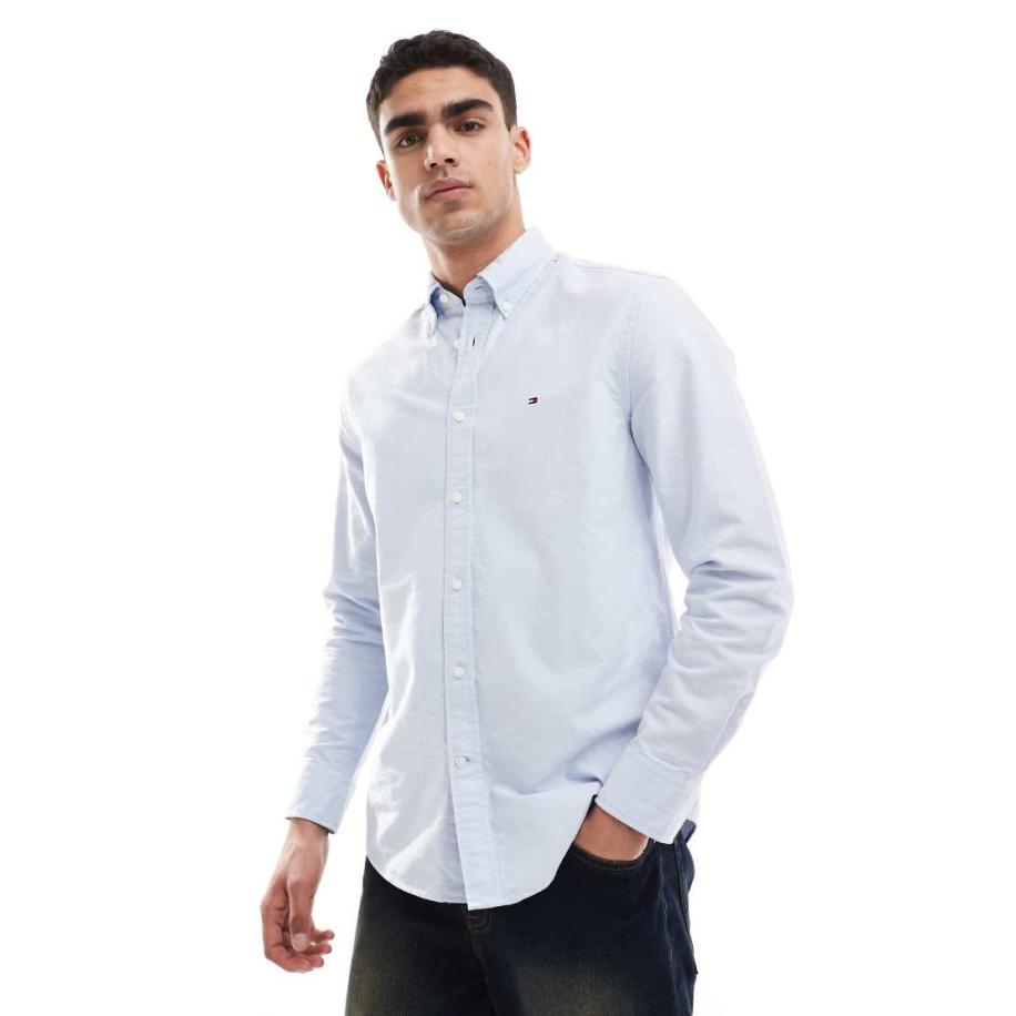 Tommy Hilfiger - Regular-fit Oxford overhemd in blauw Blauw