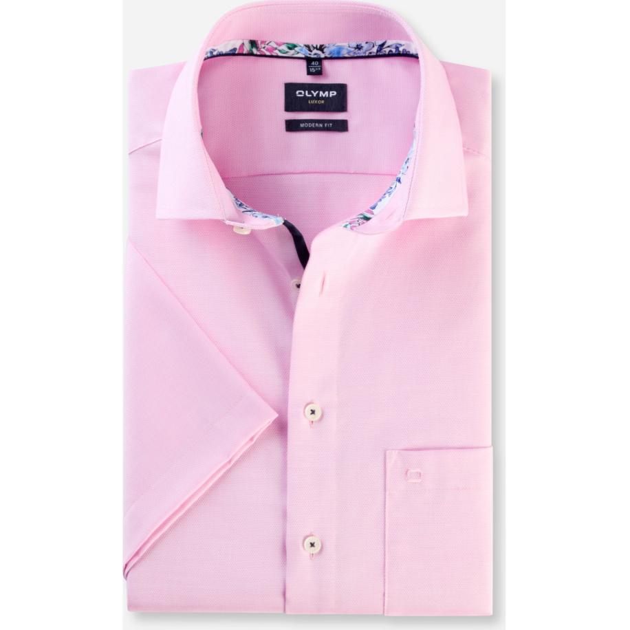 OLYMP Luxor Overhemd Korte mouw roze Roze