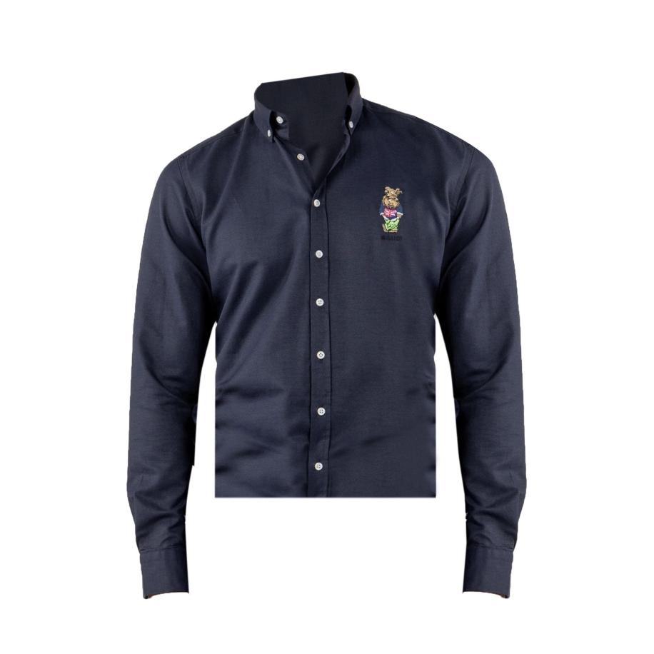 Williot Williot Overhemd navy / ombergrijs / lichtgroen / donkerroze -