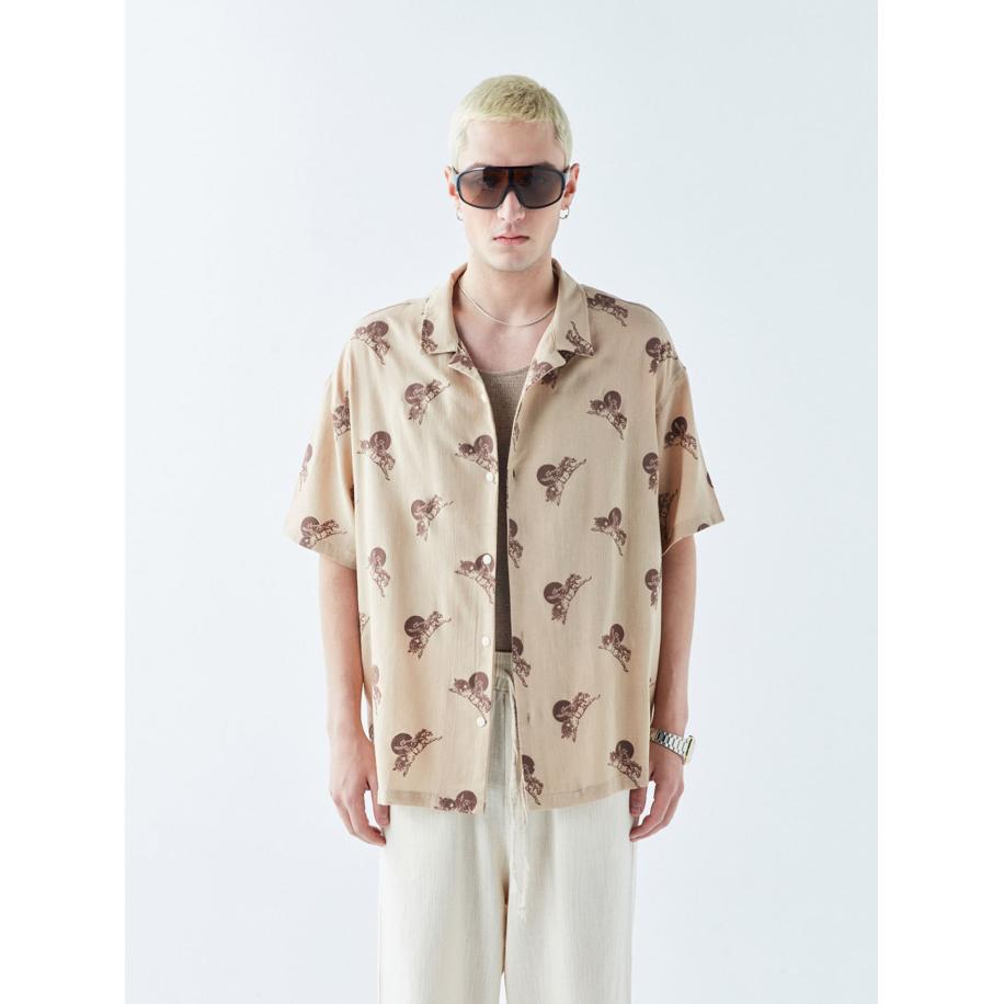 VAMOS CLO Overhemd beige / bruin Bruin