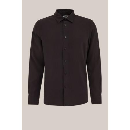 WE Fashion Heren tall fit overhemd - Regular/Tall fit - Donkerbruin - Viscose - Maat: XS