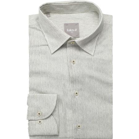 fakts Leisure Overhemd olijf, Gestreept