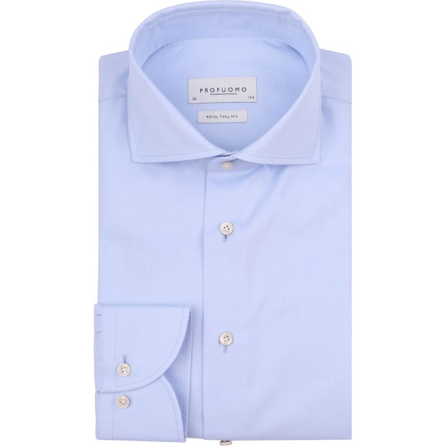 Profuomo Hadleighs Royal Twill Shirt No6 Blauw Blauw