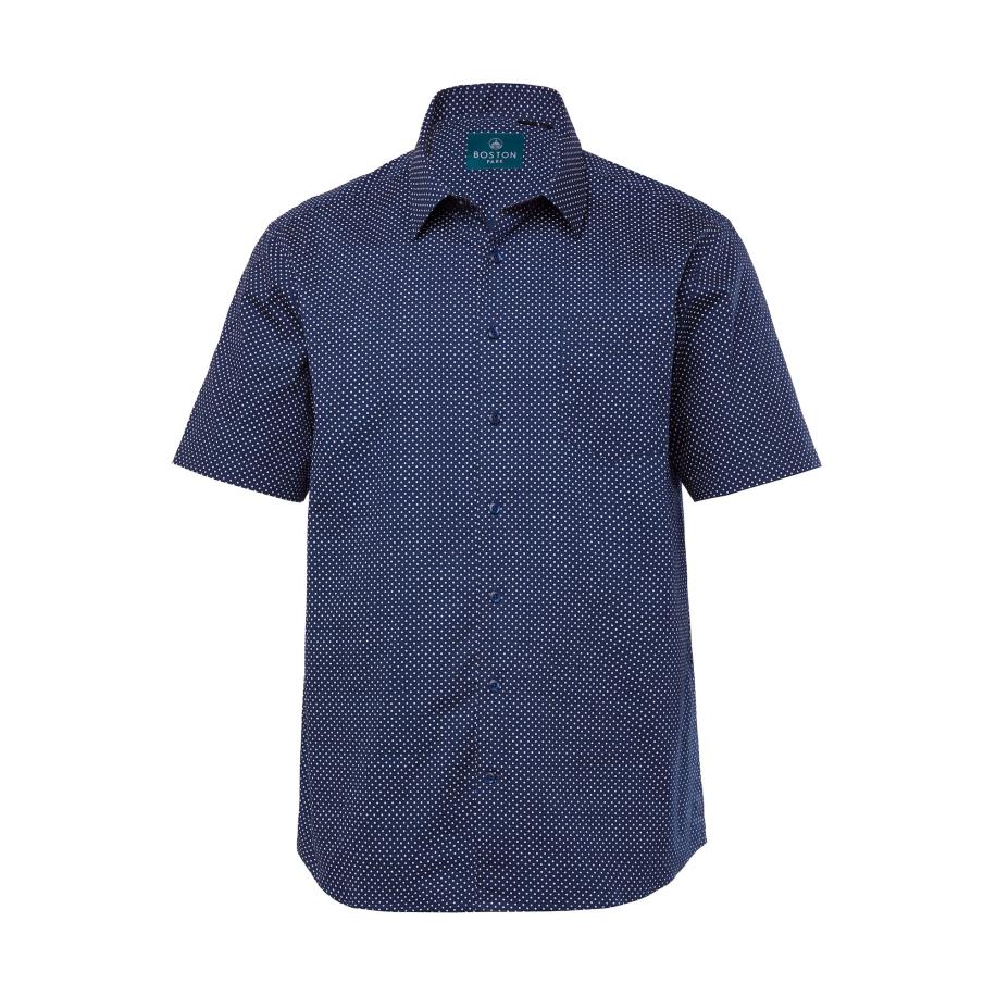 Boston Park Boston Park Overhemd navy / wit -