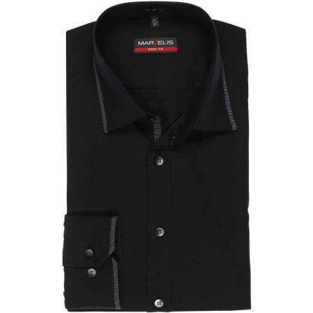 Marvelis Overhemd zwart, Effen