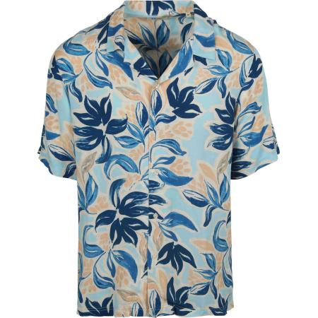 Shiwi Overhemd Vic Floral Leafs Blauw