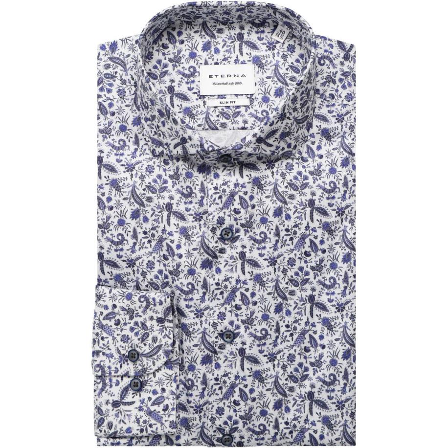 ETERNA Overhemd marine, Bedrukt Blauw