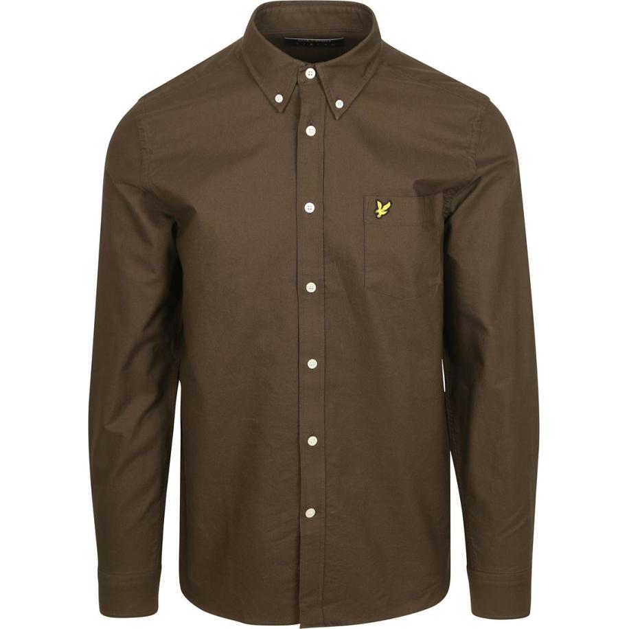 Lyle & Scott Shirt Plain Oxford Olive Groen