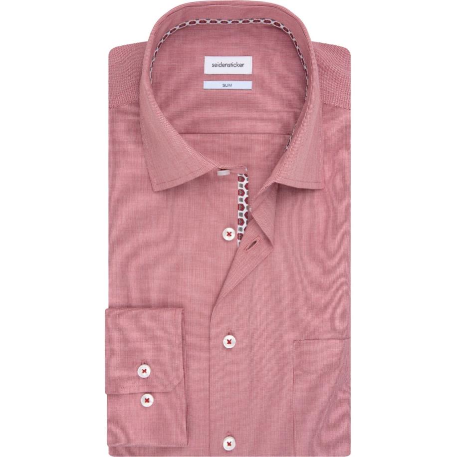 Seidensticker Overhemd rood, Effen Rood