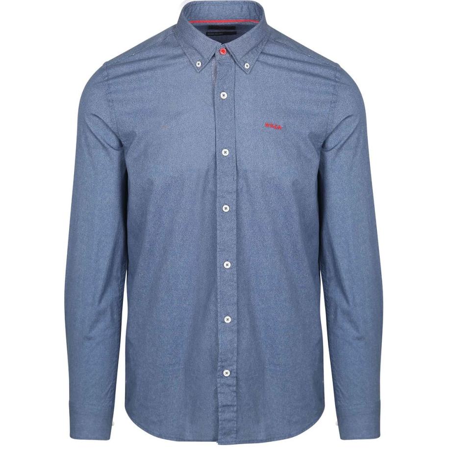 NZA Shirt James Oban Poplin Blauw Blauw