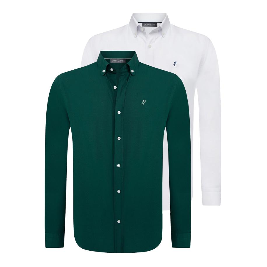 Jacey Quinn Jacey Quinn Overhemd donkergroen / wit -