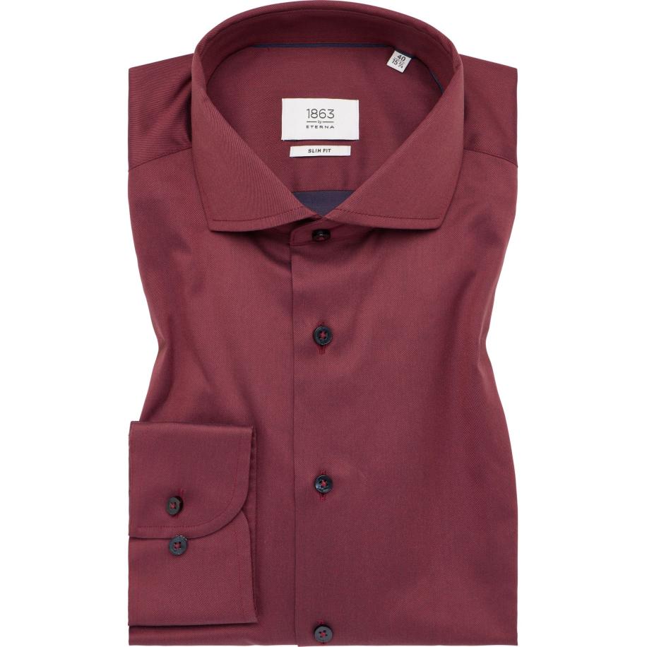 ETERNA 1863 Overhemd bordeaux, Effen Rood