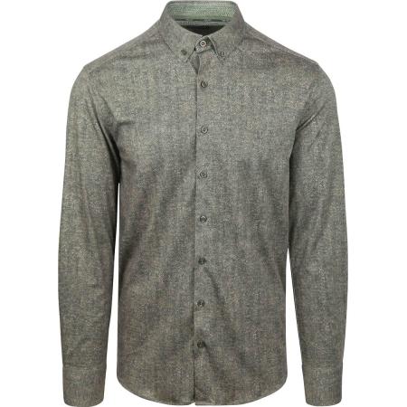 State Of Art Overhemd Jersey Herringbone Groen