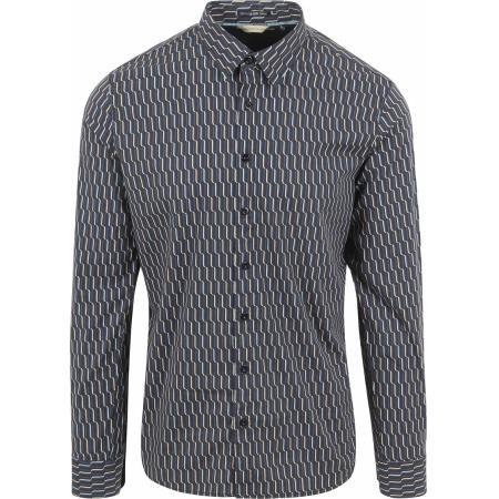No Excess Overhemd Print Donkerblauw
