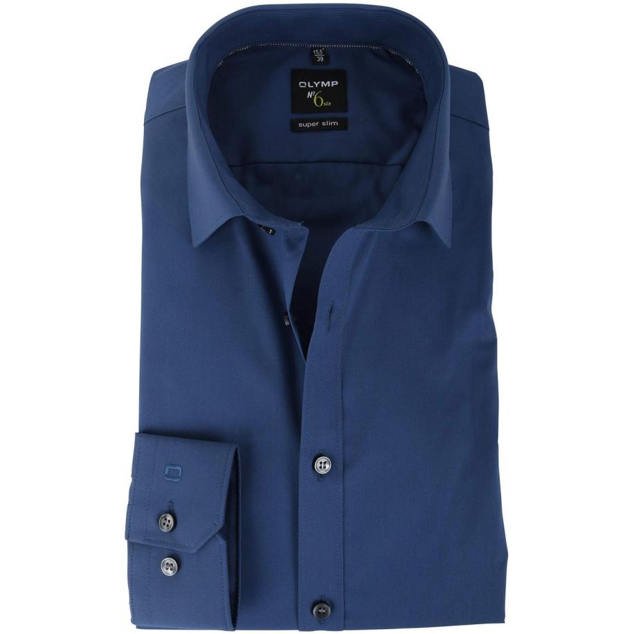 OLYMP No'6 six Overhemd Skinny Fit Donkerblauw Blauw