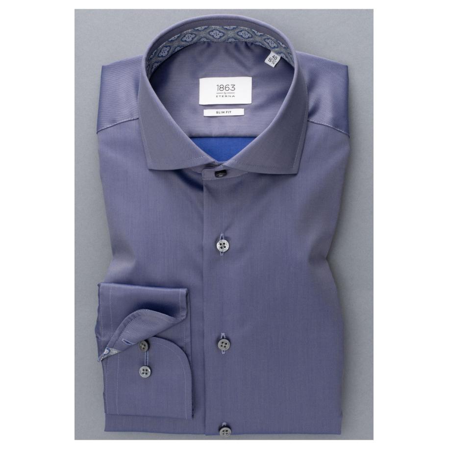 ETERNA 1863 Overhemd grijs, Effen Grijs