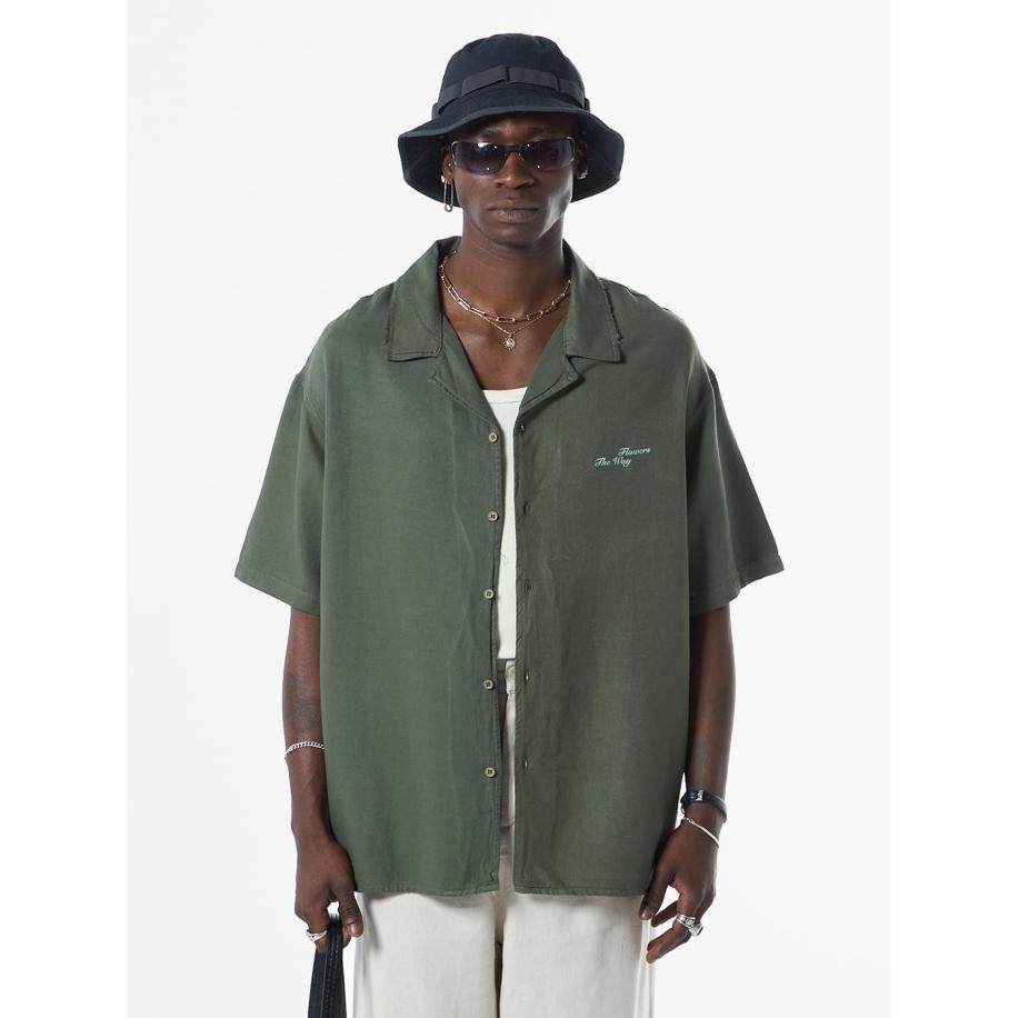 VAMOS CLO Overhemd donkergroen / gemengde kleuren Groen