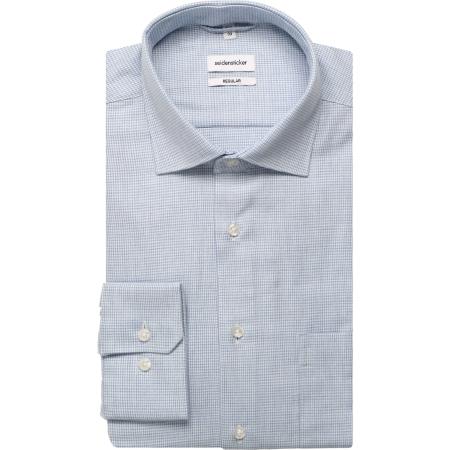 Seidensticker Flanellen Overhemd blauw, Pied De Poule